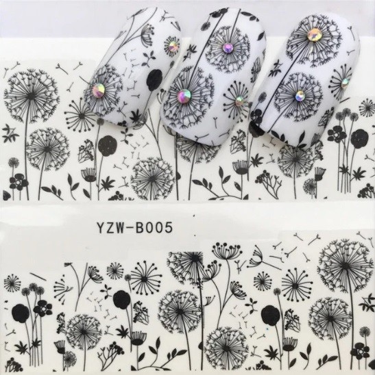 Blooming Flowers Nail Art:Lace Floral Water Transfer Tattoos