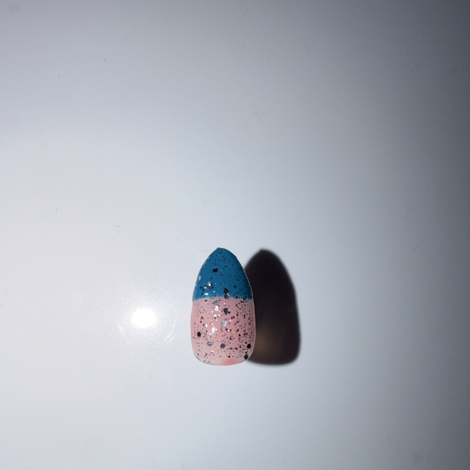 Multicolor Speckled Almond Press-On Nails Set Medium Full Set Cover Nail Art