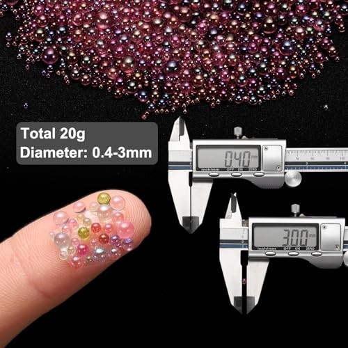 Iridescent Glass Tiny Bubble Beads, 0.4-3mm 20g No Hole φ0.4-3mm Korean Purple
