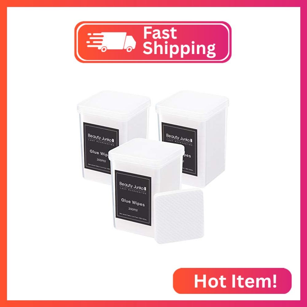 Lint Free Nail Wipes, 600 PCS Lash Extension Glue Wipes, Lint-Free Pads, Gel Nai
