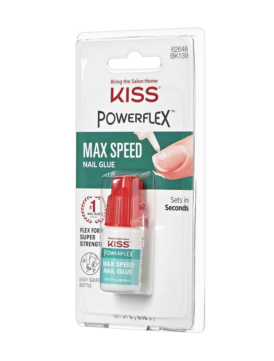 KISS PowerFlex Maximum Speed Nail Glue for Press On Nails, 3g/0.10 oz Pack of 1