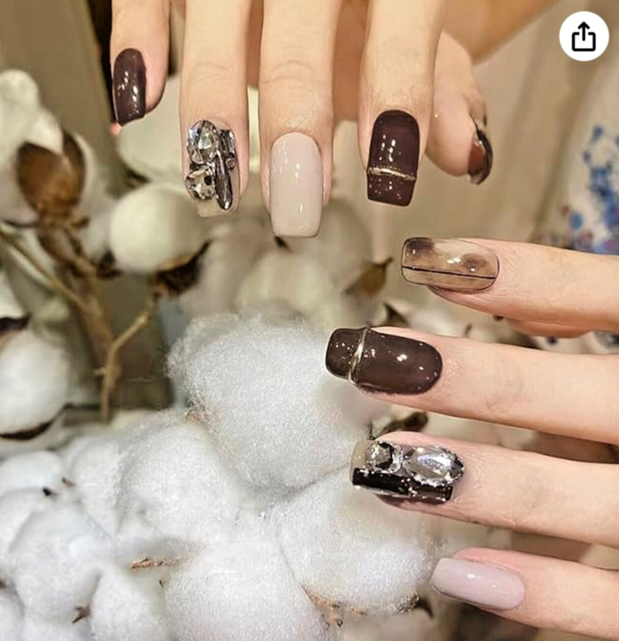 5 Acrylic Press On Nails Kits GLAMNETIC Orange GOLD Glitter BROWN French Tips +