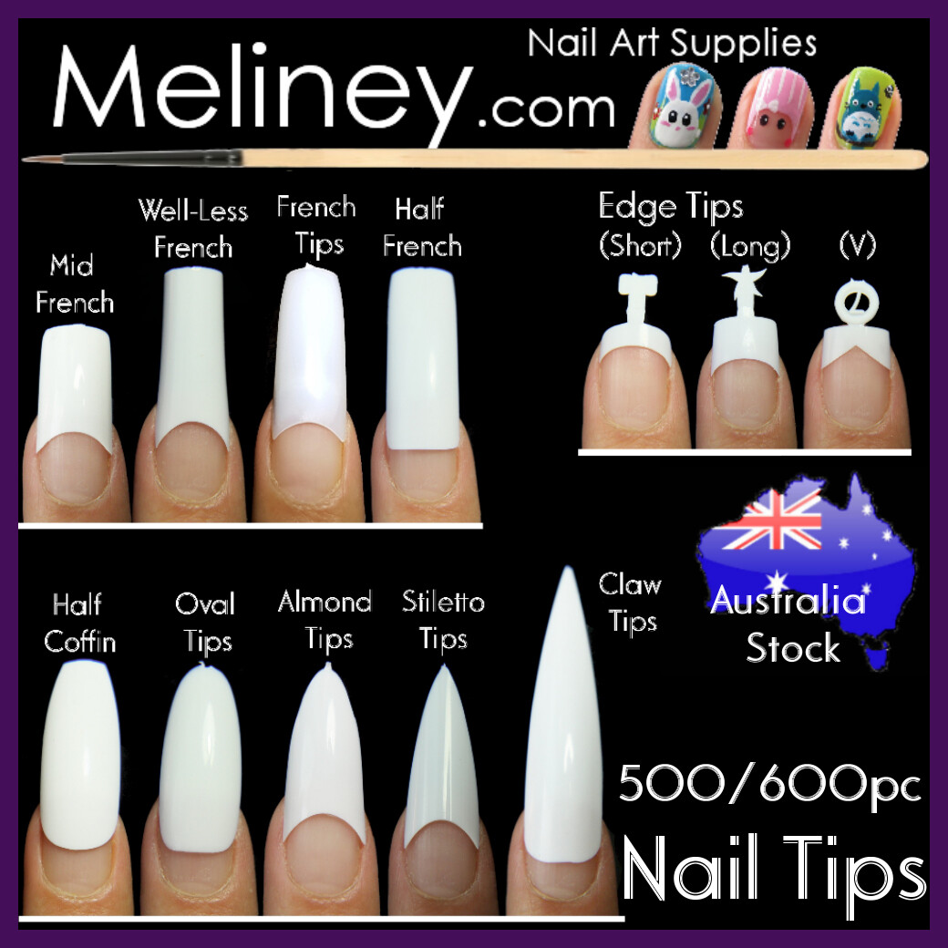 500/600Pc French Tips Nails Oval Square Long Short False Fake Artificial Finger