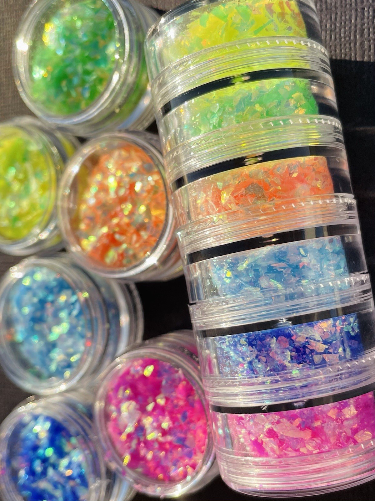 RAINBOW EFFECT GLITTER NAIL ART POWDER DUST FLAKES Hot Nails Iridescent 5G USA