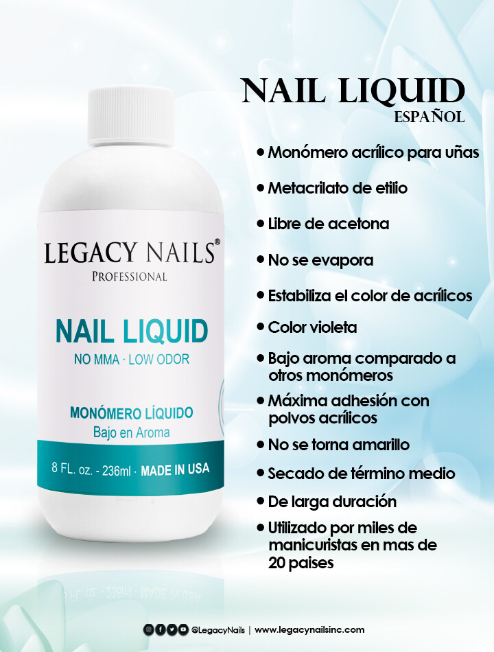 Nail Liquid Monomer 4 oz Low Odor by Legacy Nails