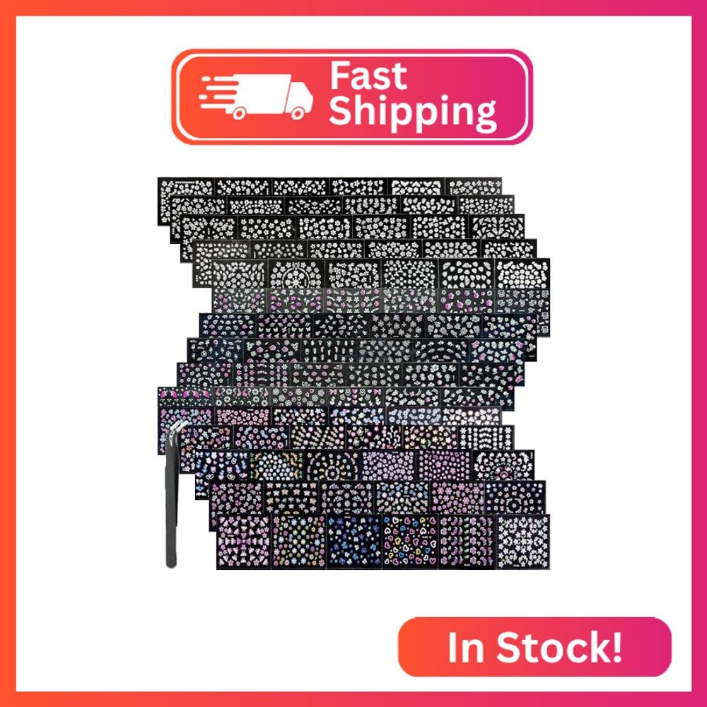 5000Pcs Flower Nail Stickers 3D Self Adhesive Pink Daisy Self Adhesive Nail Deca