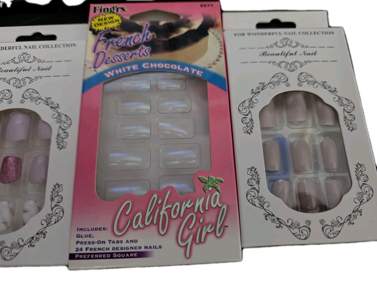 Press On Nails Lot Of 4. French Tip. Sparkly. Random.DIY Nails