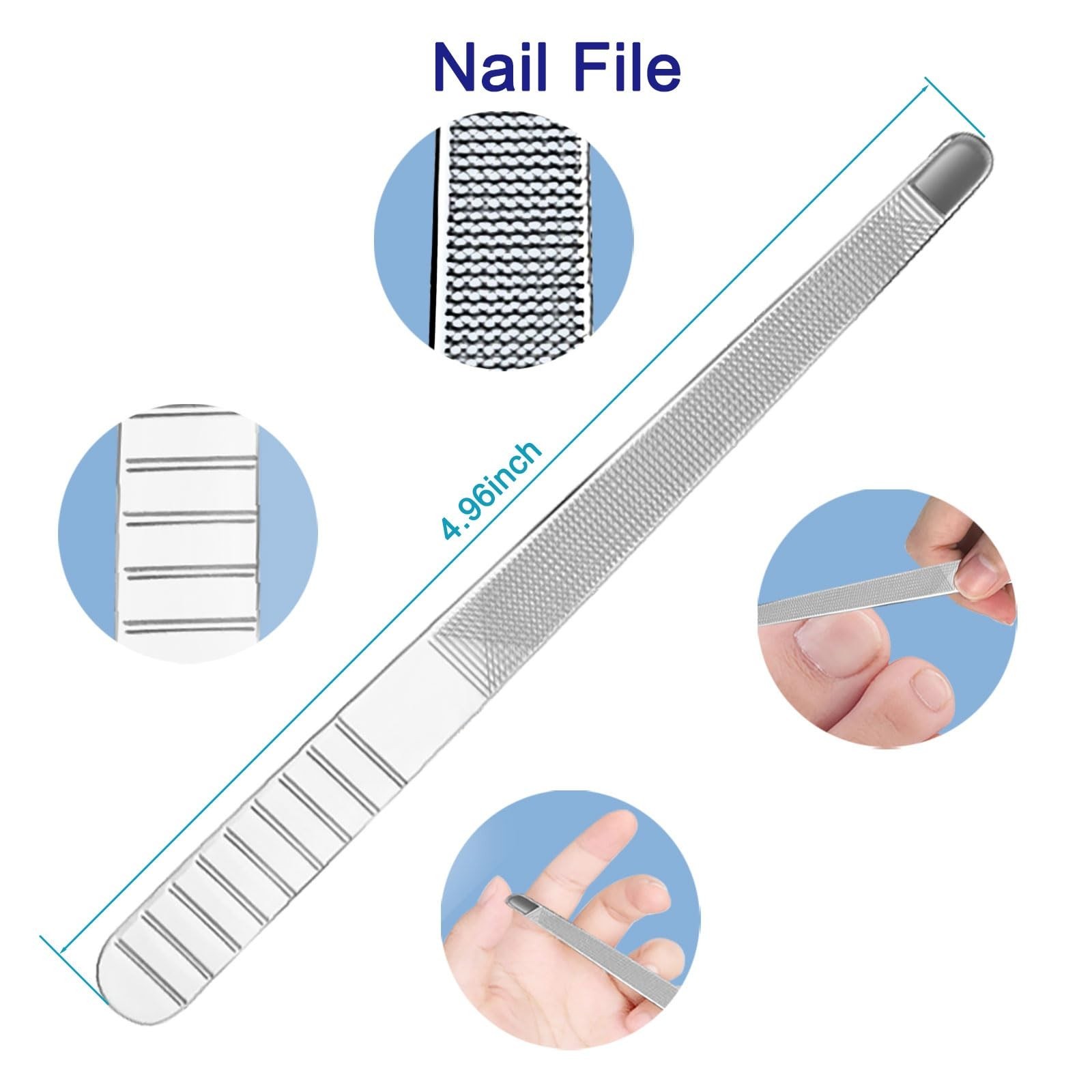 7PCS Professional Cuticle Nippers with Cuticle Pusher Set, Stainless Steel Cu…