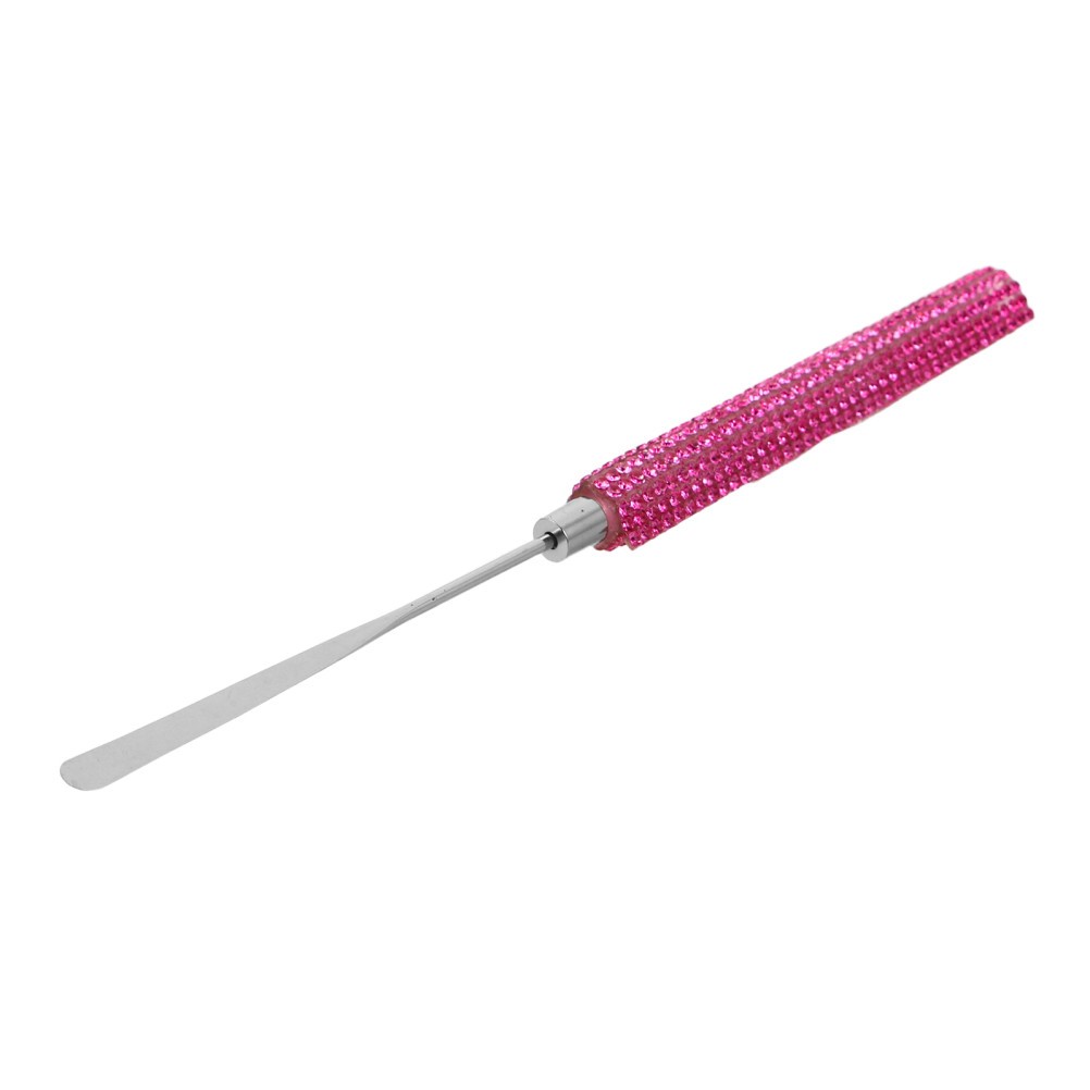 Rosy Rhinestone Metal Nail Mixing Tool Durable Nail Glue Stirring Rod for DIY