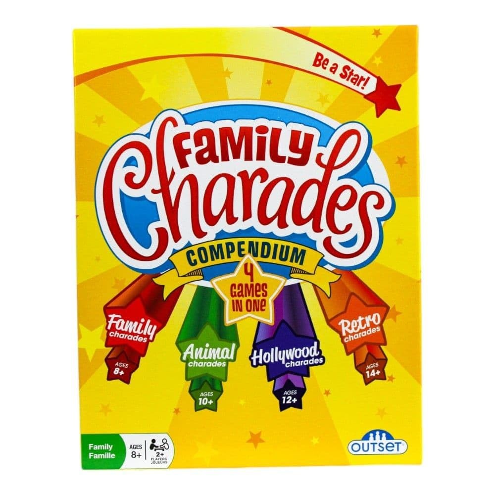 Family Charades Compendium 4-in-1 Game by Outset Multicolor