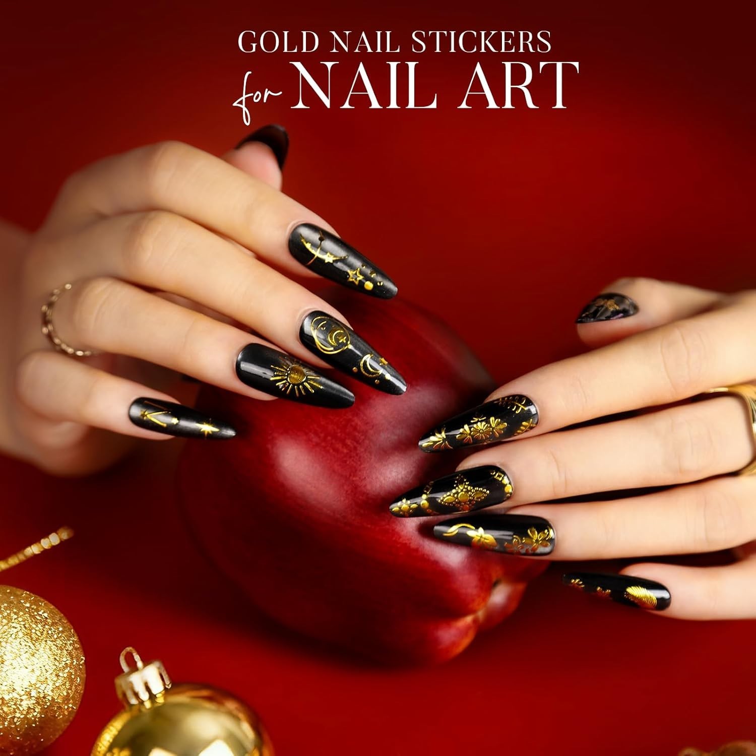 Festive 50 Sheets Christmas Nail Stickers – Includes Snowflakes & More Designs
