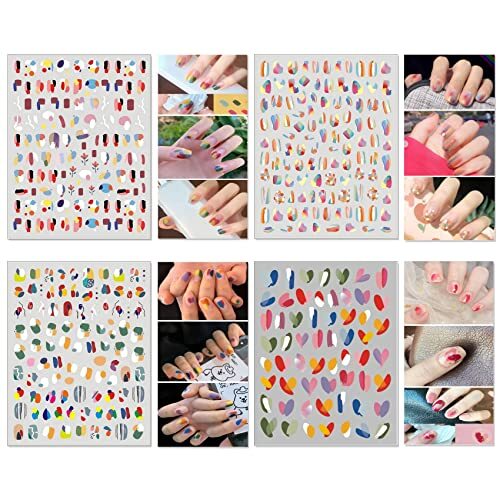12 Sheets Abstract Nail Art Stickers, Graffiti Graffiti & Minimalist, 12Sheets