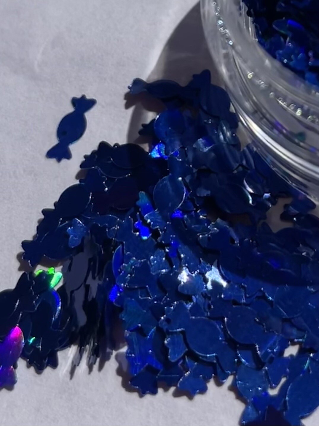 Holographic premium Deep Ocean Blue Glitter Stack 6pcs Laser Loose Glitter DIY