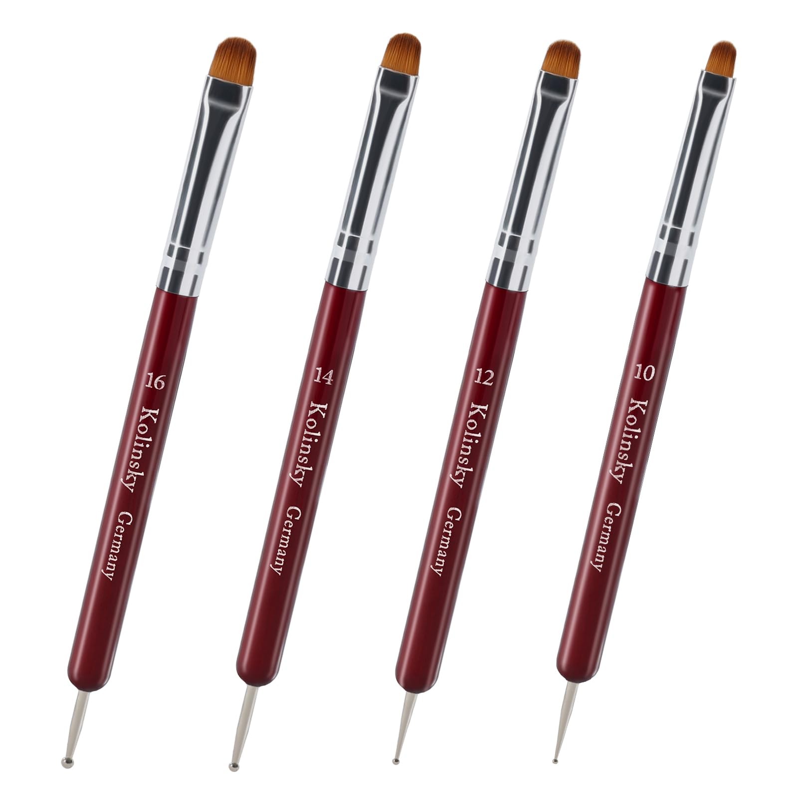 4 Pieces French Tip Nail Brush and Clean up Brush Set, Dual Ended Acrylic Nail A