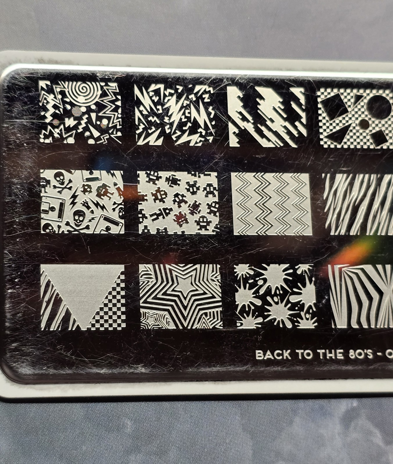 MoYou London Back To The 80’s Nail Stamp Plate 70’s 90’s Paint Splatter Retro