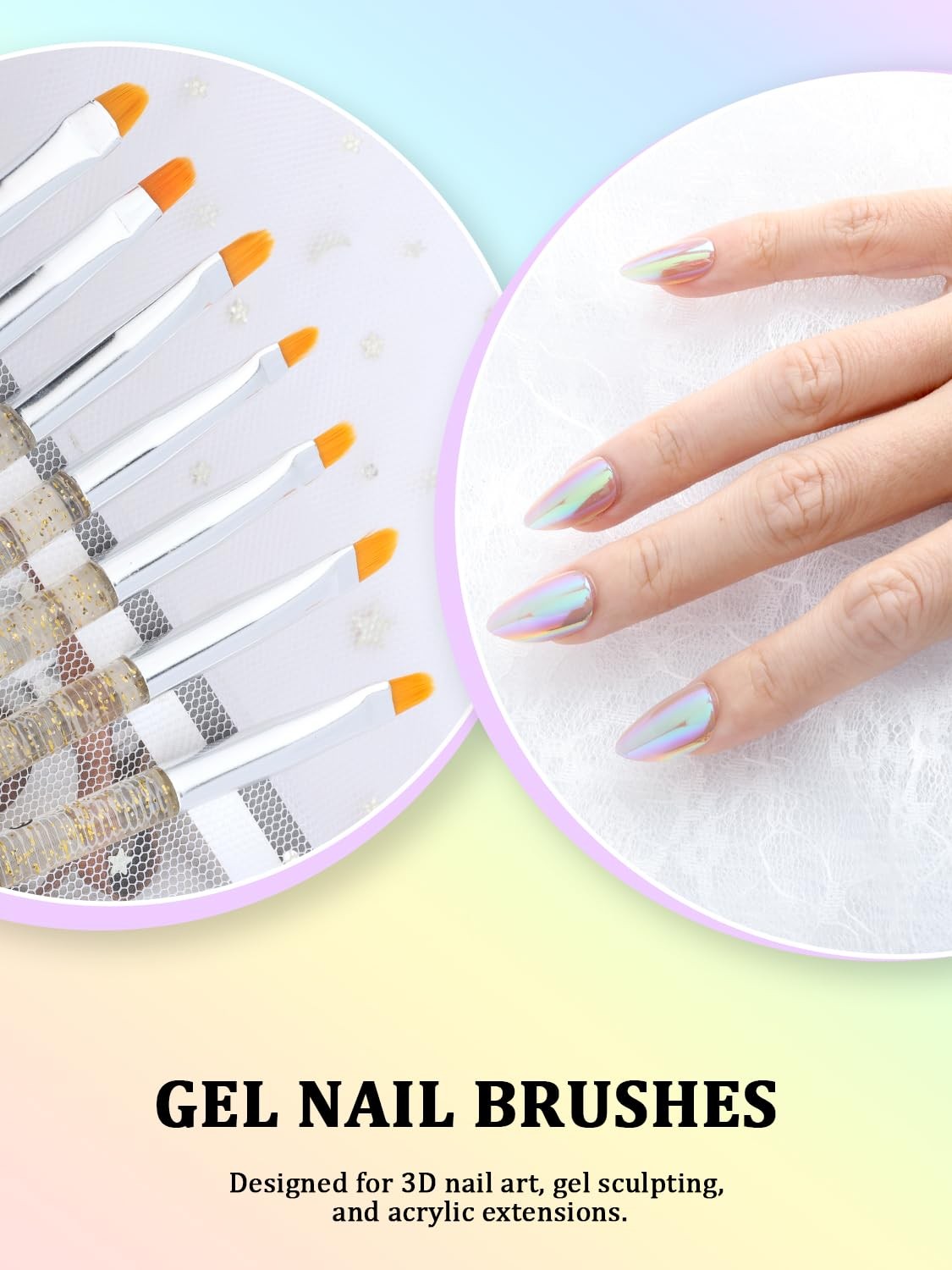 33PCS Nail Art Brushes Set, Nail Tech Supplies Accessories Kit, Design Tools wit
