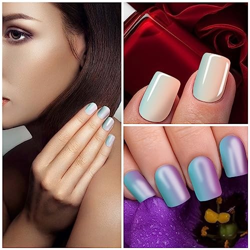 16 Sheets Nail Wraps Self Adhesive Nail Polish Stickers Stick on Mermaid Color