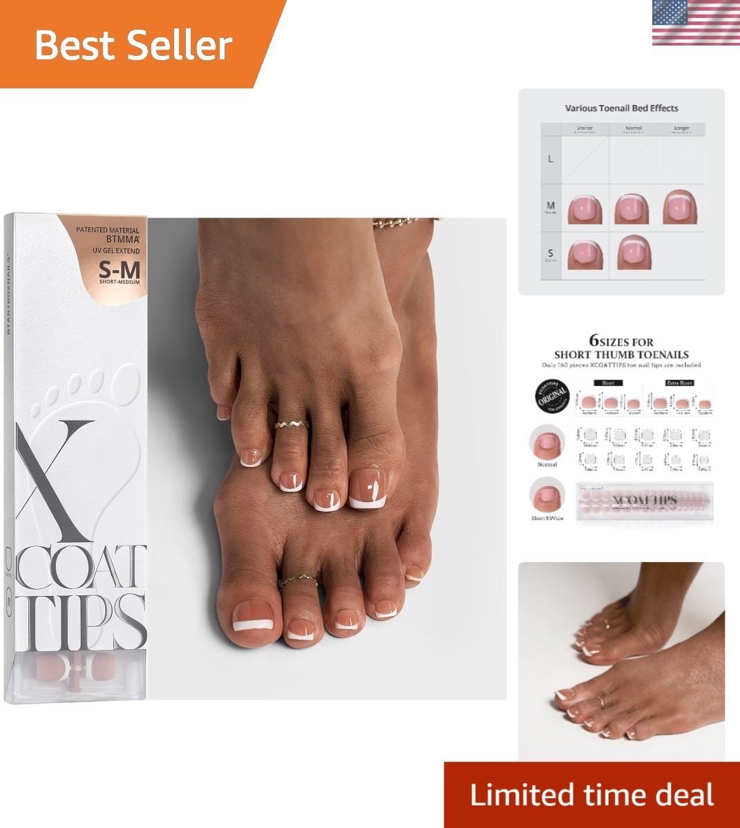 XCOATTIPS 160 Pcs French Soft Gel Toe Nail Tips – Perfect Fit & Easy Application
