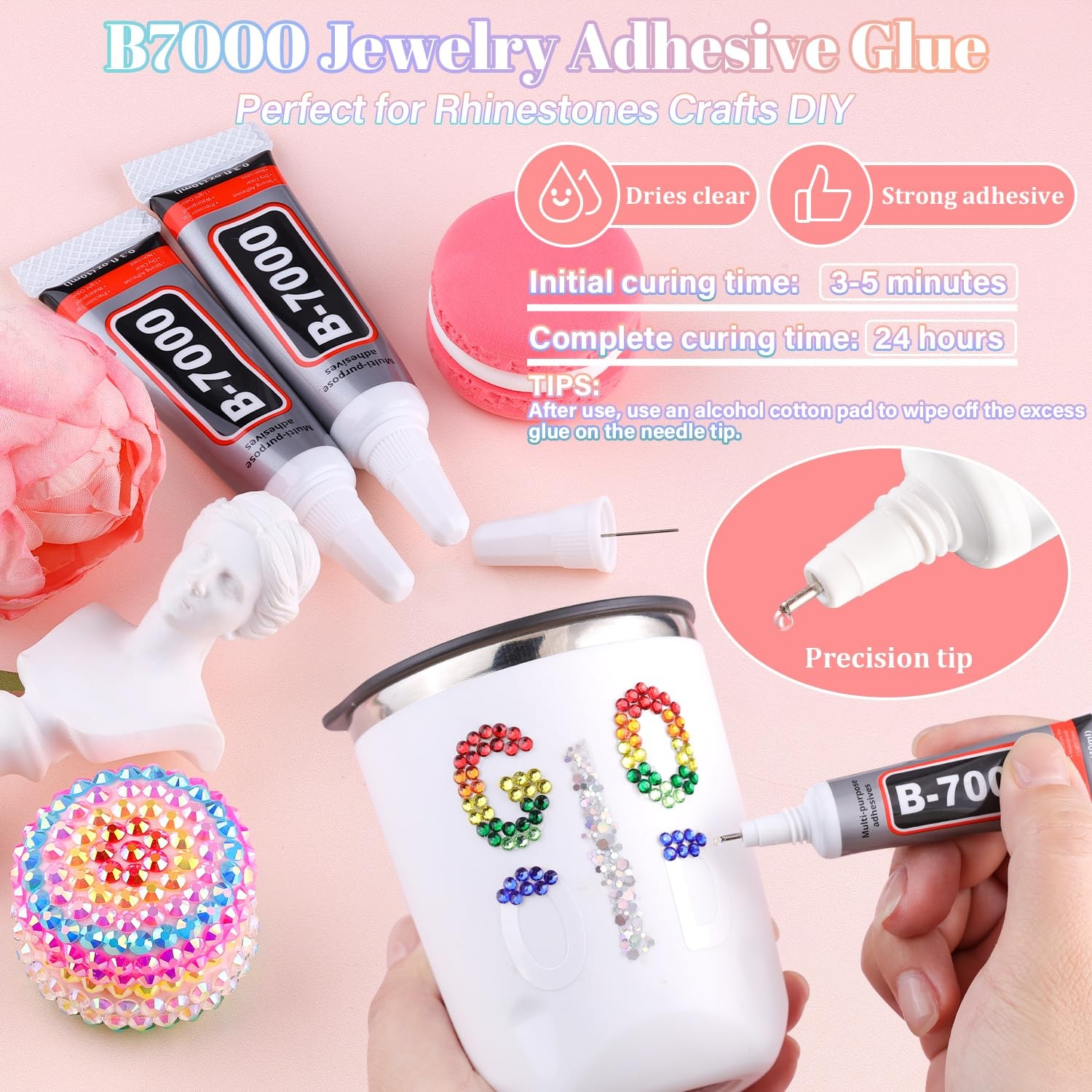 12600Pcs Resin Rhinestones for Bedazzling with 3Pcs B7000 Jewelry Glue, Multi…
