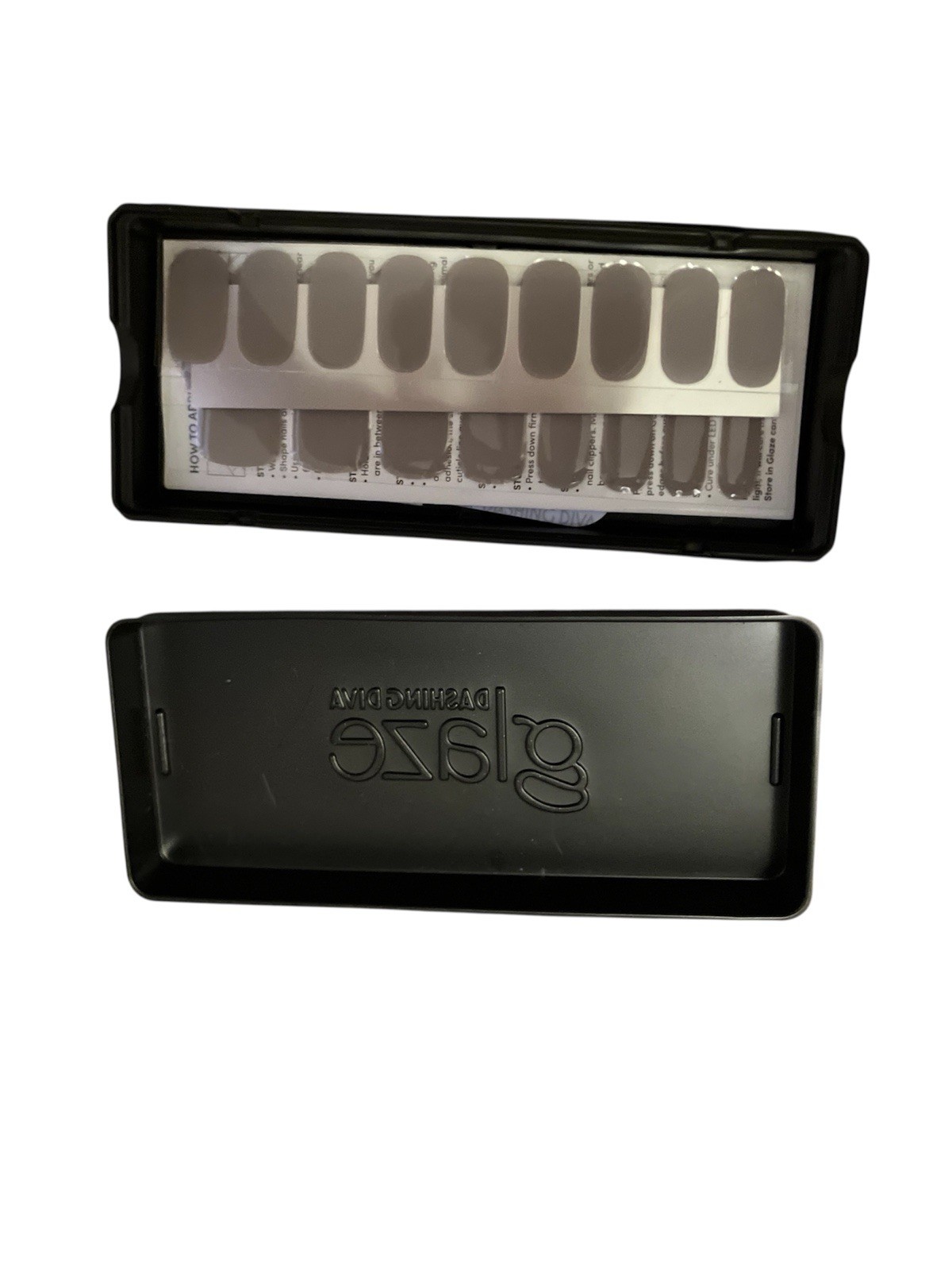 Dashing Diva Glaze Press-On Nails Gray Glossy Full Cover Set for Finger and more