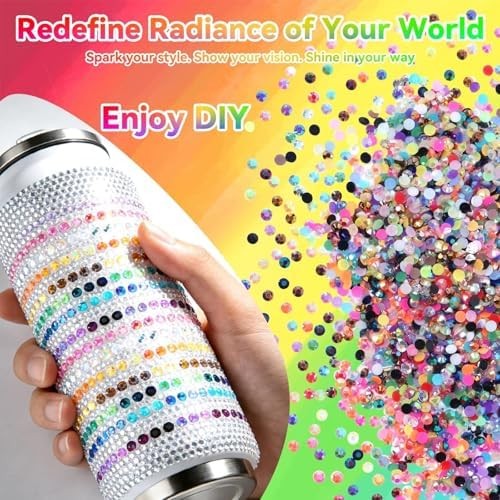 32000Pcs Rhinestones Bedazzling Kit with Tools, 3mm Color Resin Rhinestones for