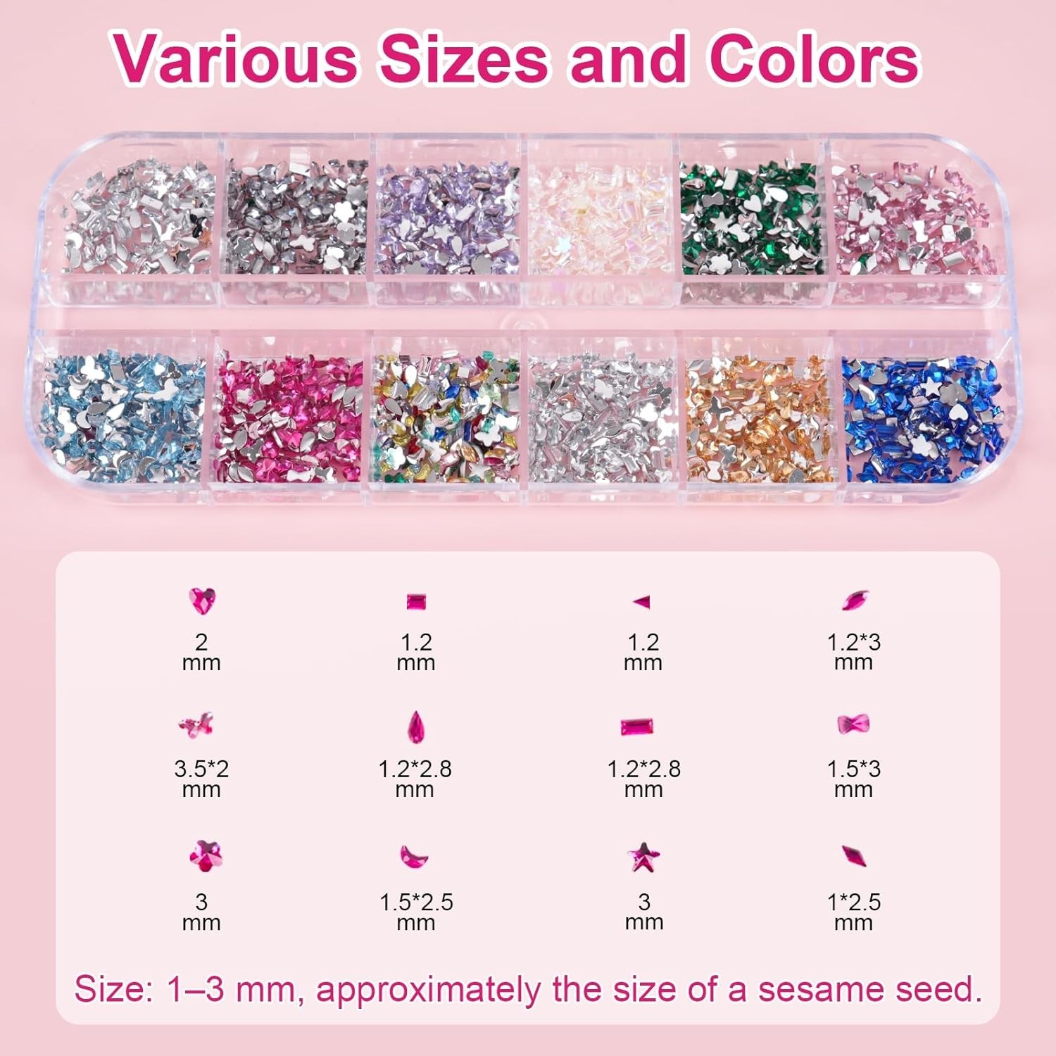 3000 Mini Colorful Rhinestones for Nail Art – Quality DIY Gems Kit