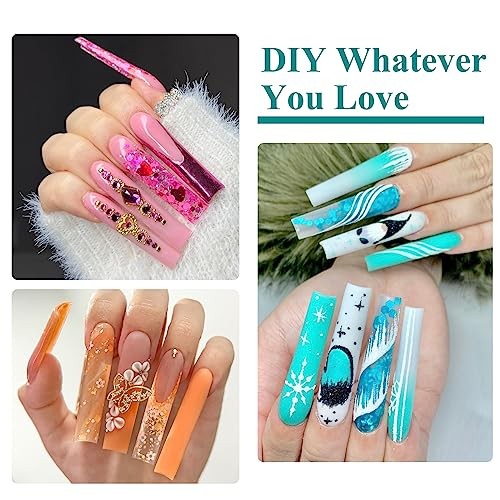 3XL Clear Full Cover Nail Tips for Acrylic Nails Professional, 240pcs with box