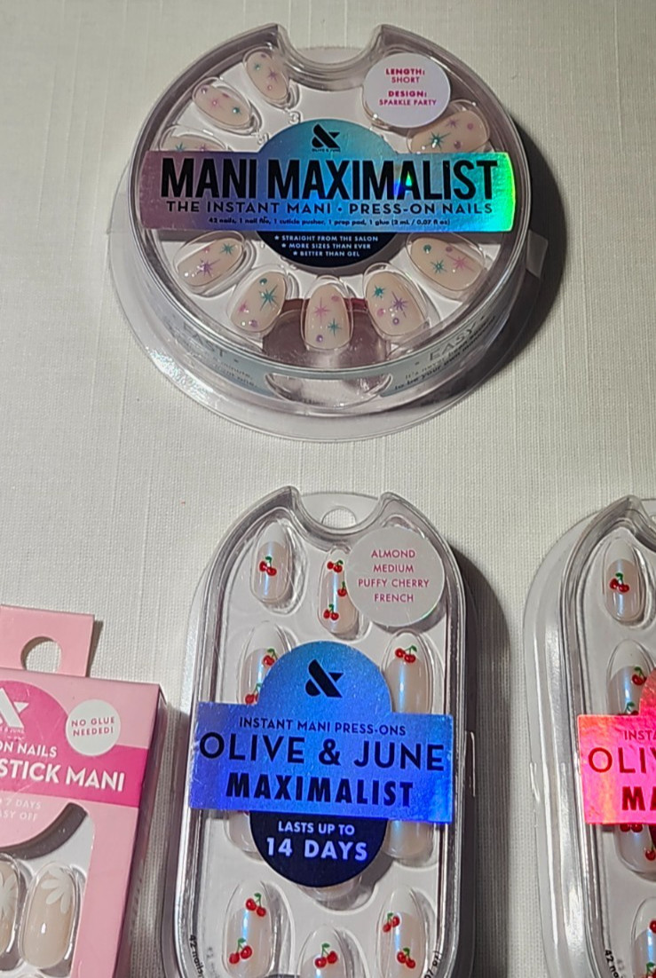 6 Different Press-On Nails Kits – 5 Olive & June and 1 imPRESS (BRAND NEW)