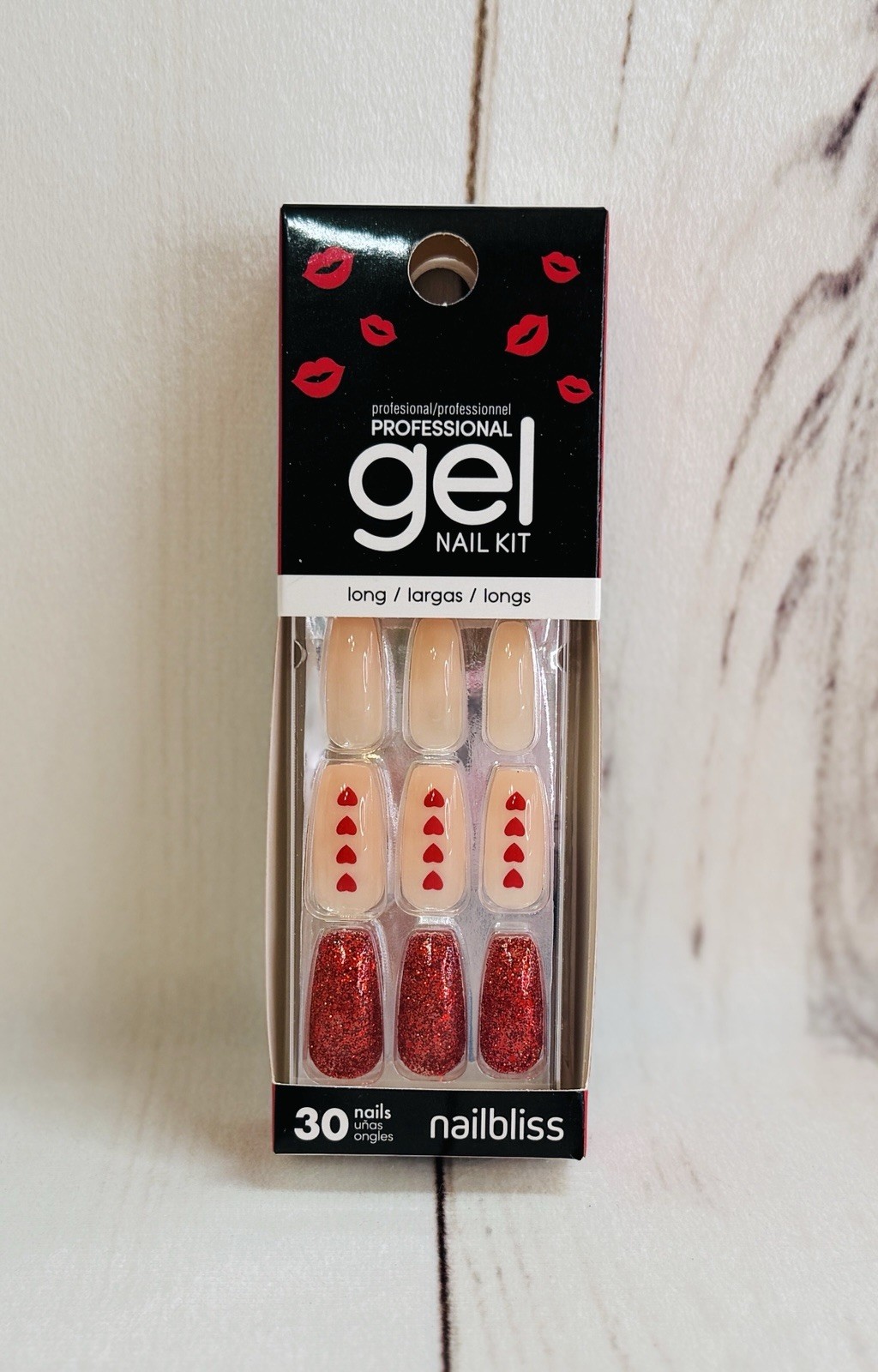 NailBliss Dashing Diva *THANK YOU, NEXT* Bling Rhinestone GNP33 Heart Red Nails
