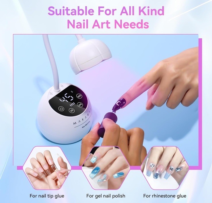 LIORA UV LED Nail Lamp – Gooseneck Nail Light, Cordless 24W USB Rechargeable …