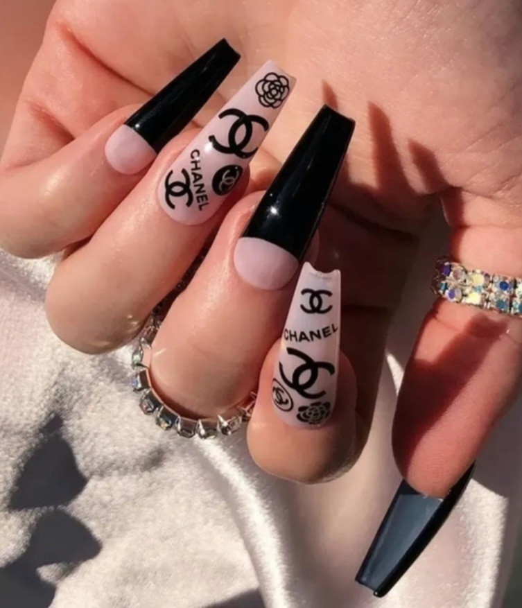 NWT NAIL ART DESIGN SELF-SEAL STICKERS LARGE SOLID BLACK ICONS N°27!
