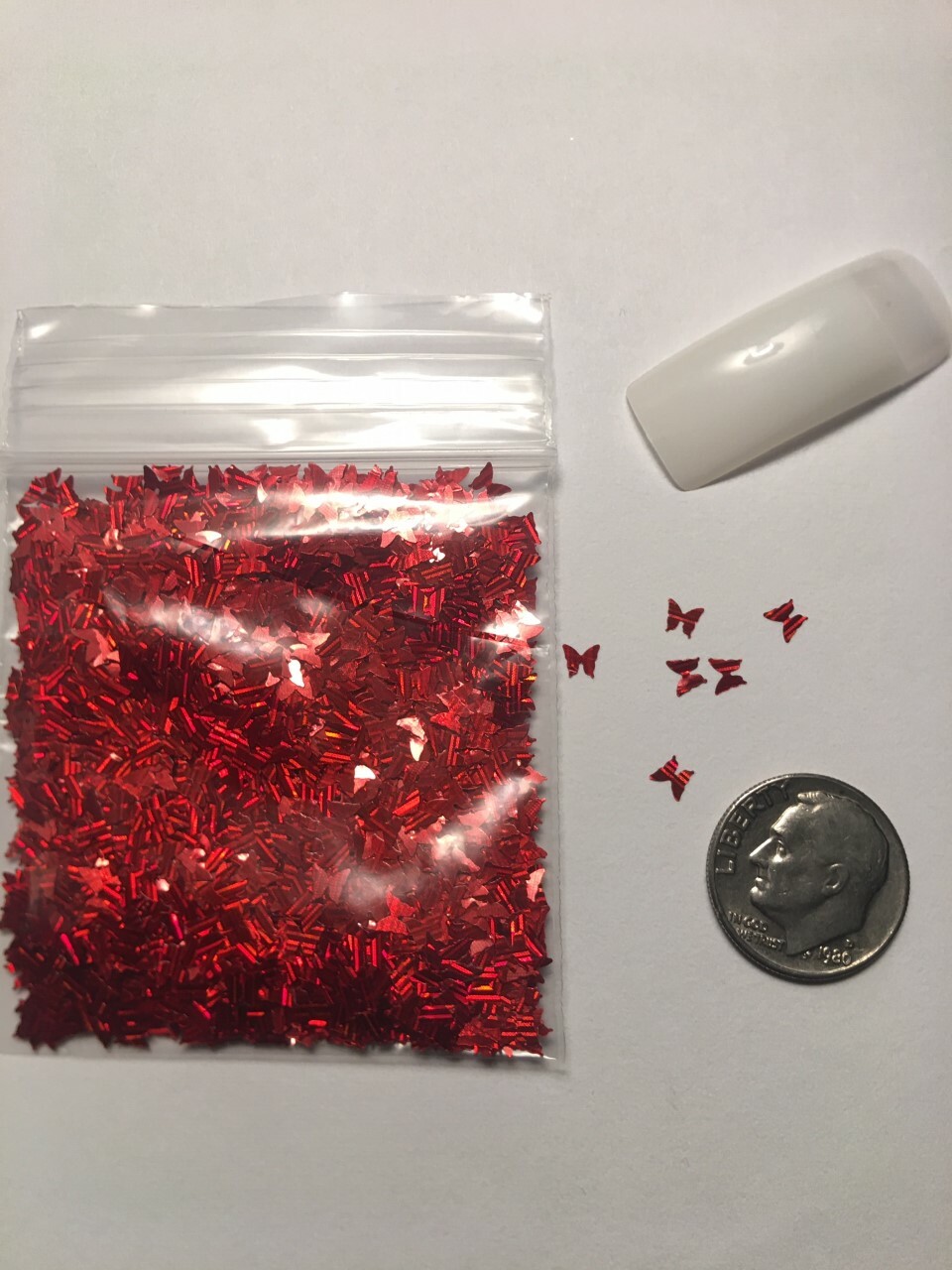 V-Day NEW Laser BUTTERFLY (LOVE HOT RED EVIL)Glitter 1tsp-Nail Art Face Craft-US