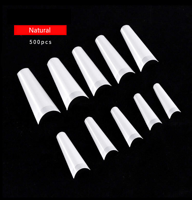 500/1000Pcs Acrylic Nail Manicure Decor Half Cover C Curve Nail Art False Tips