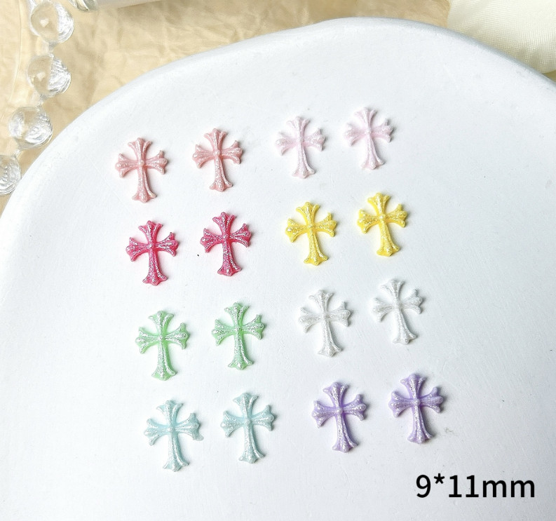 20Pcs Mixed Nail Art Charms Jewelry Accessories Resin Flat Back Cross DIY NH25