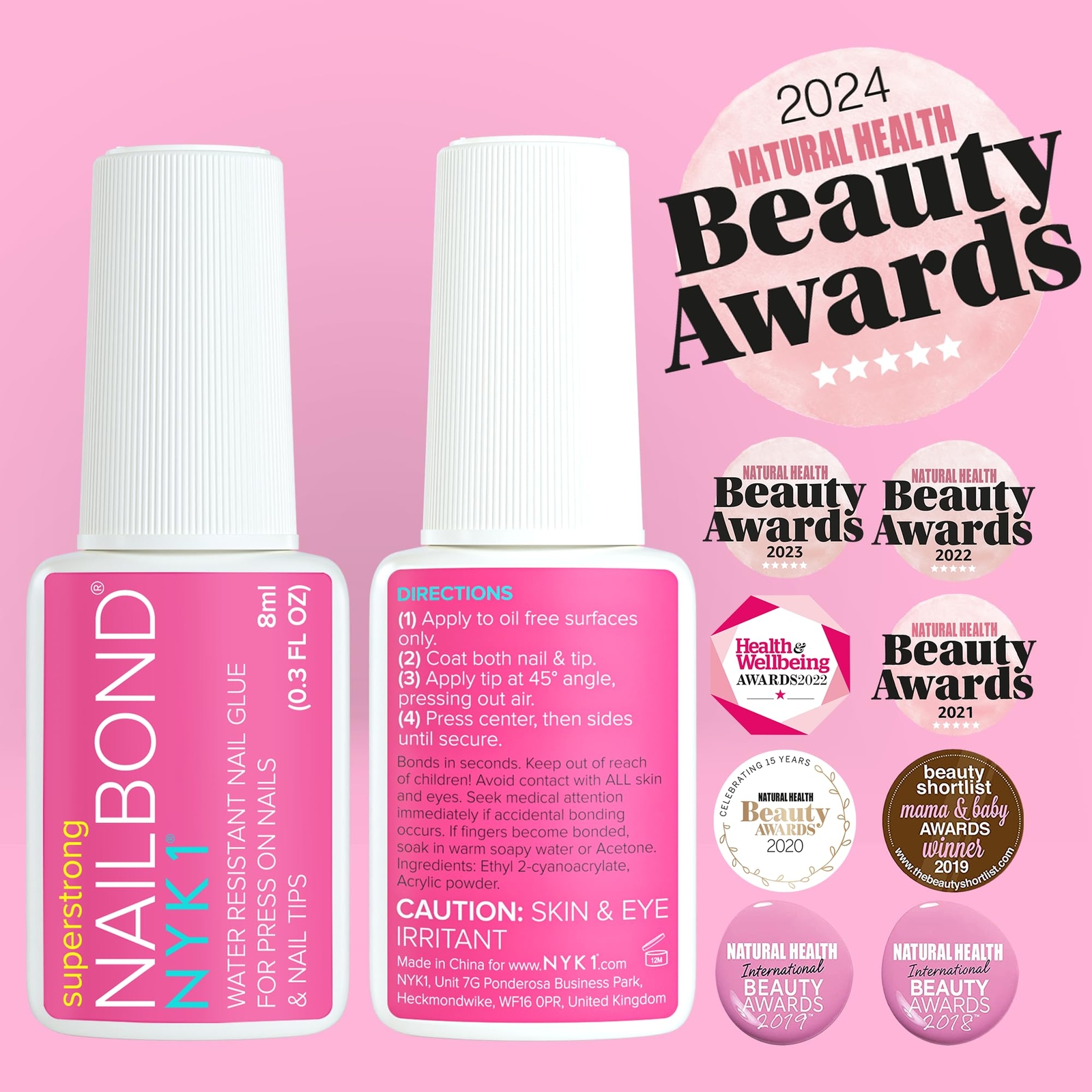 Super Strong Nail Glue For Nail Tips Acrylic Nails and Press On Nails 8ml NYK