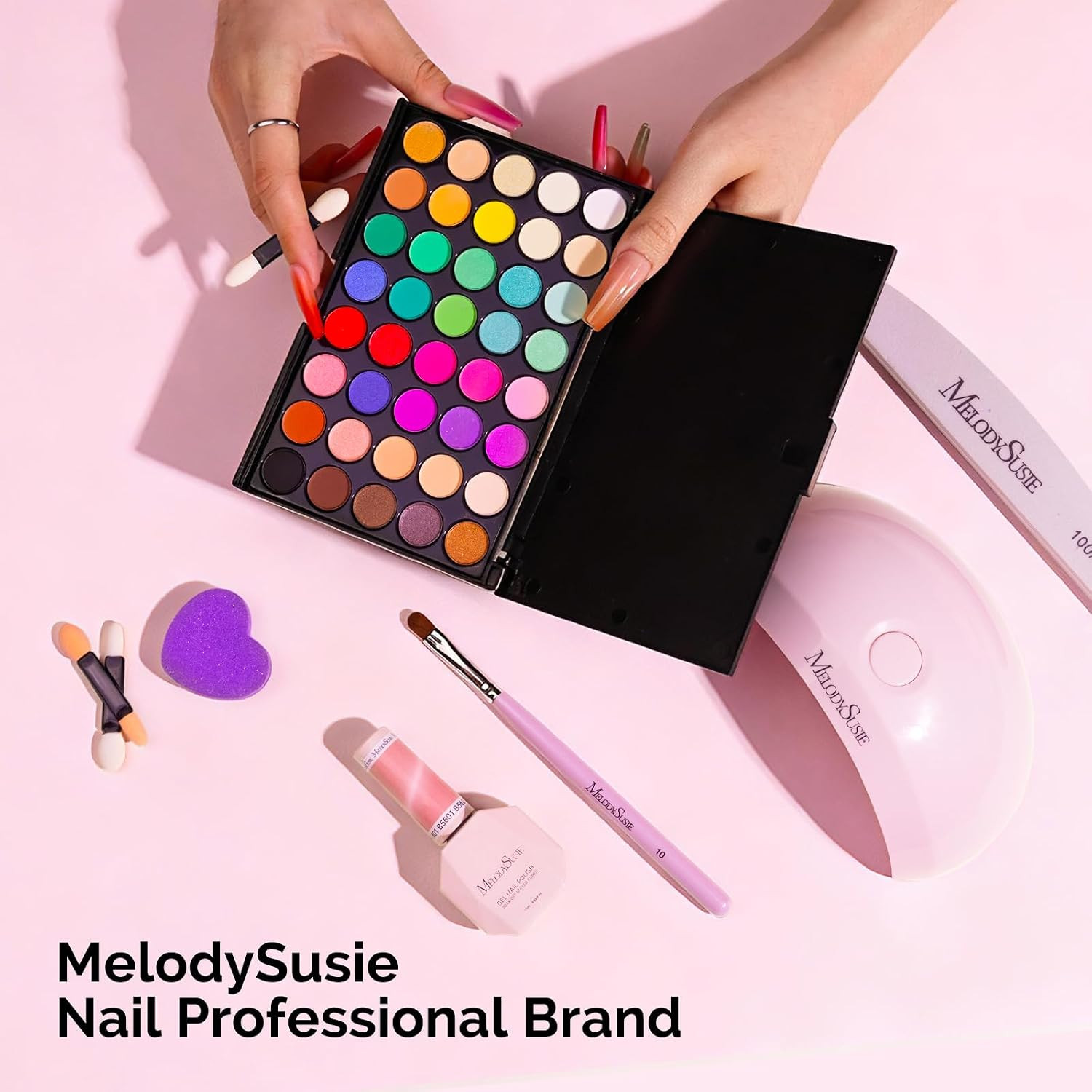 Melodysusie 40 Colors Nail Powder Pigment Kit – Long Lasting for Easy Gradient O