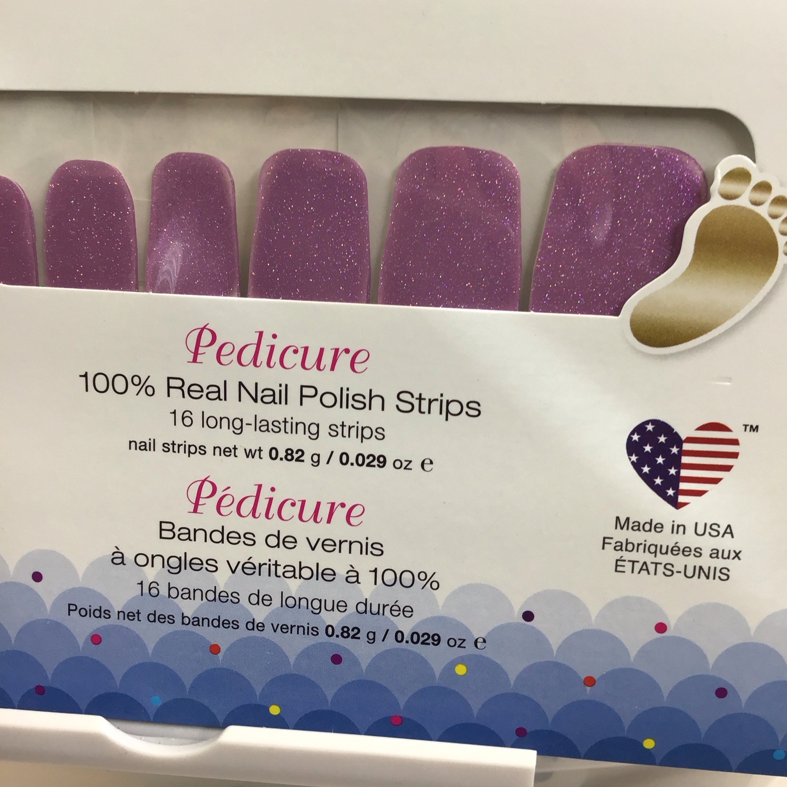 Color Street Pedicure Nail Polish Strips See It To Belize It (Electric Purple)