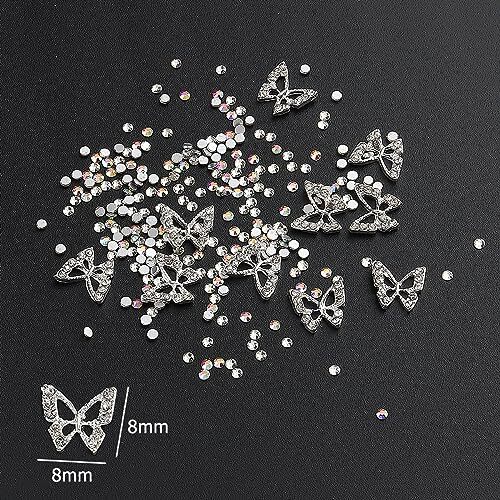 3D Flowers for Nails, 3D Flowers Nail Charms, Metal Butterfly butterfly-flowers