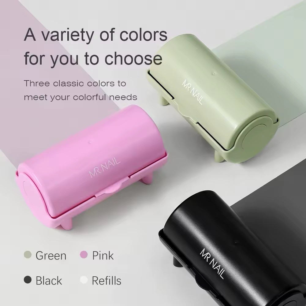 MR NAIL Nail Stamp Cleaning Tool Green Pink Black, Enclosed Dust Cover