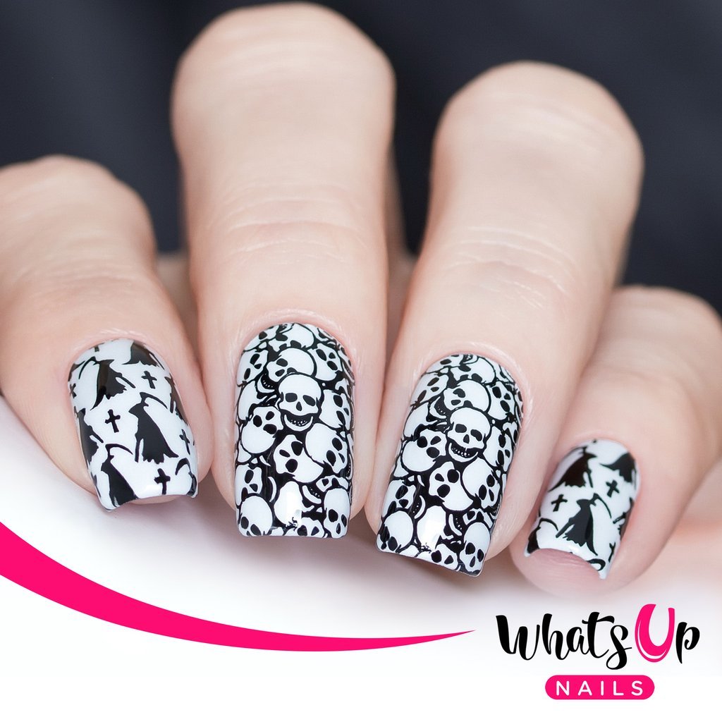 B036 Eeks and Screams Stamping Plate For Stamped Nail Art Design