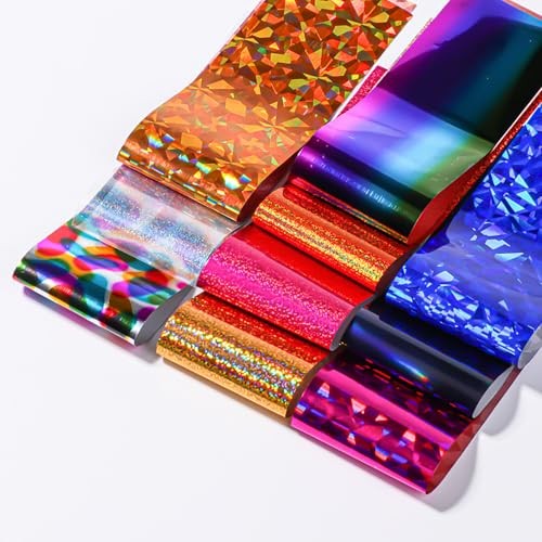 Holographic Nail Foil Laser Metallic Broken Glass Transfer Foil Nail Style 1
