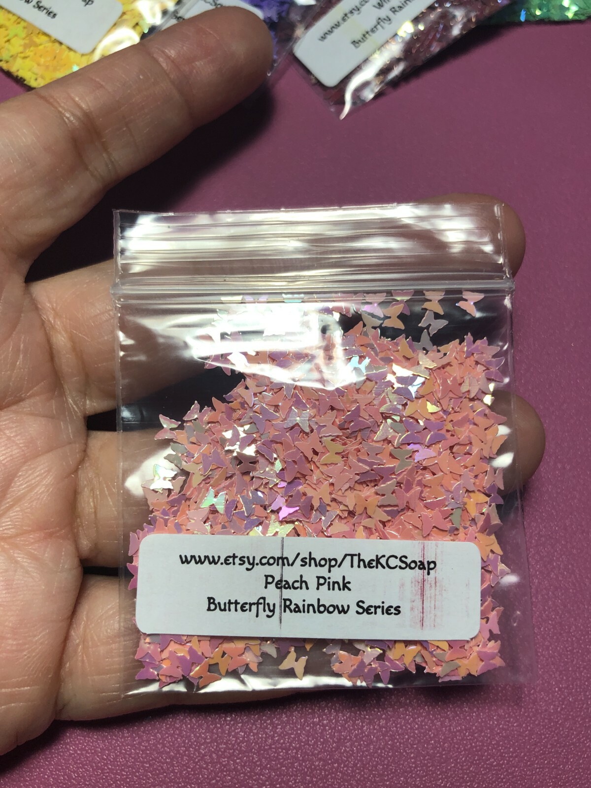 Solvent Resistant BUTTERFLY Rainbow series Glitter U Choose Color Nail Art Face