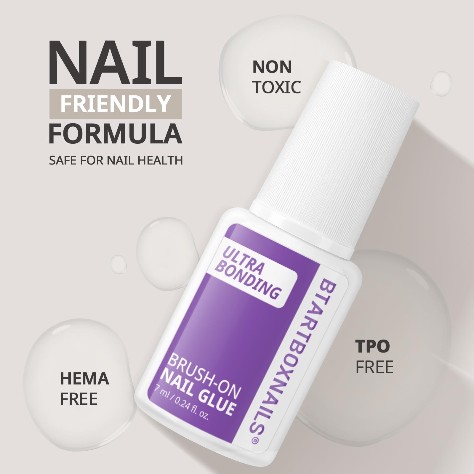 Nail Glue & Remover Set – Acetone-Free, Odorless, Gentle, Quick Apply for Press-