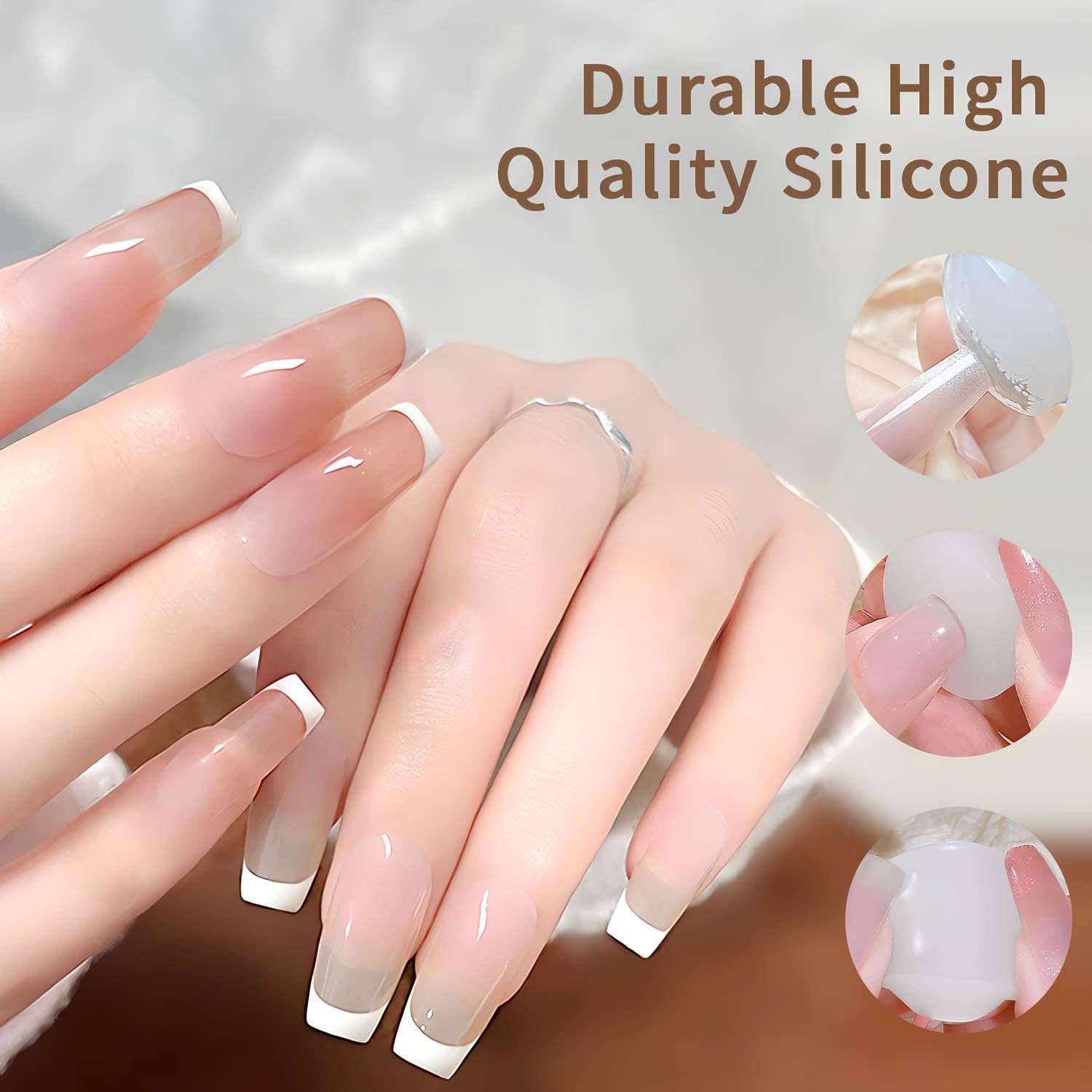 French Tip Nail Stamp Tool Kit with 2 Replacement Stamps Nail Art French Tip
