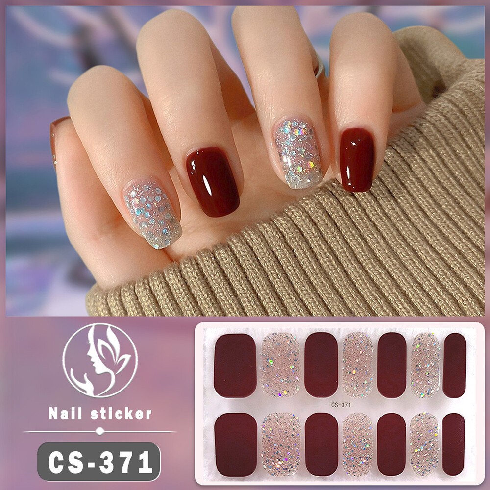 Nail Art Stickers Self-Adhesive DIY Stylish Nail Wraps Full Cover Stickers