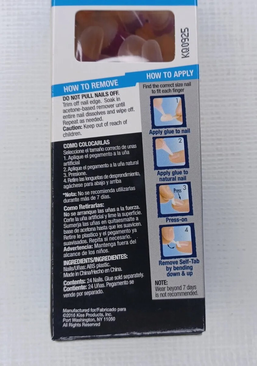Broadway Nails Fashion Design Petites Glue on Nails Midnight Petite Length