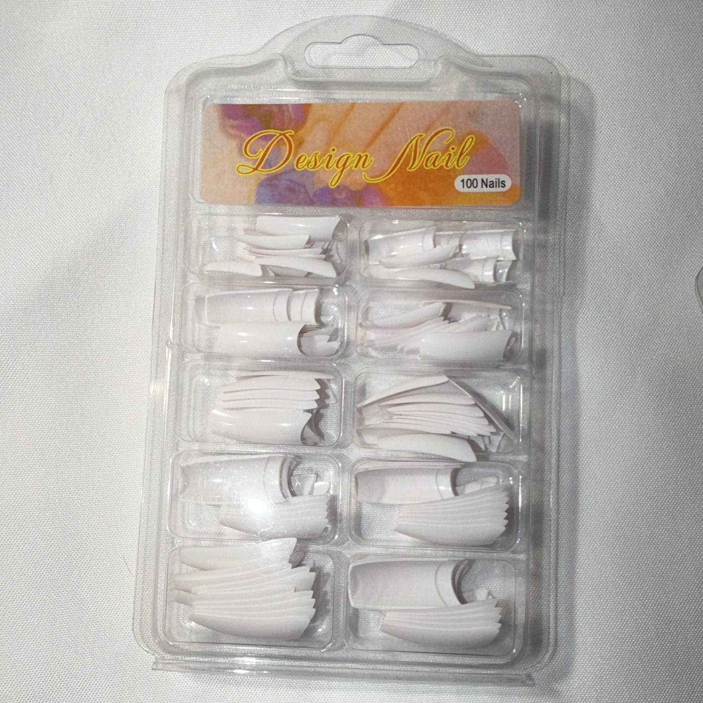 Design Nail White French Artificial Nail Tips 100ct Plastic for Nail Art