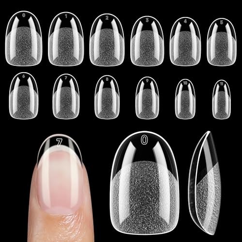 Oval Round Nail Tips Pre-shaped Half Matte 120pcs Short Oval A-Short Oval