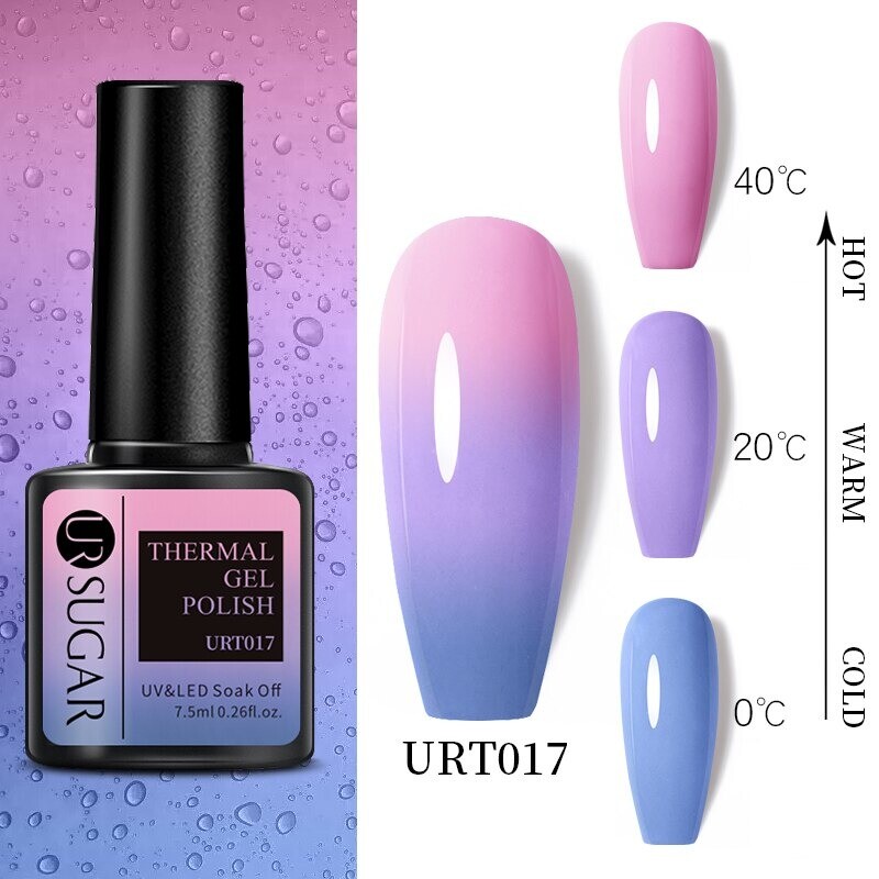 Nail Art 3D Color Thermal Changing UV Gel Polish sparkle Glitter Nail Gel Polish