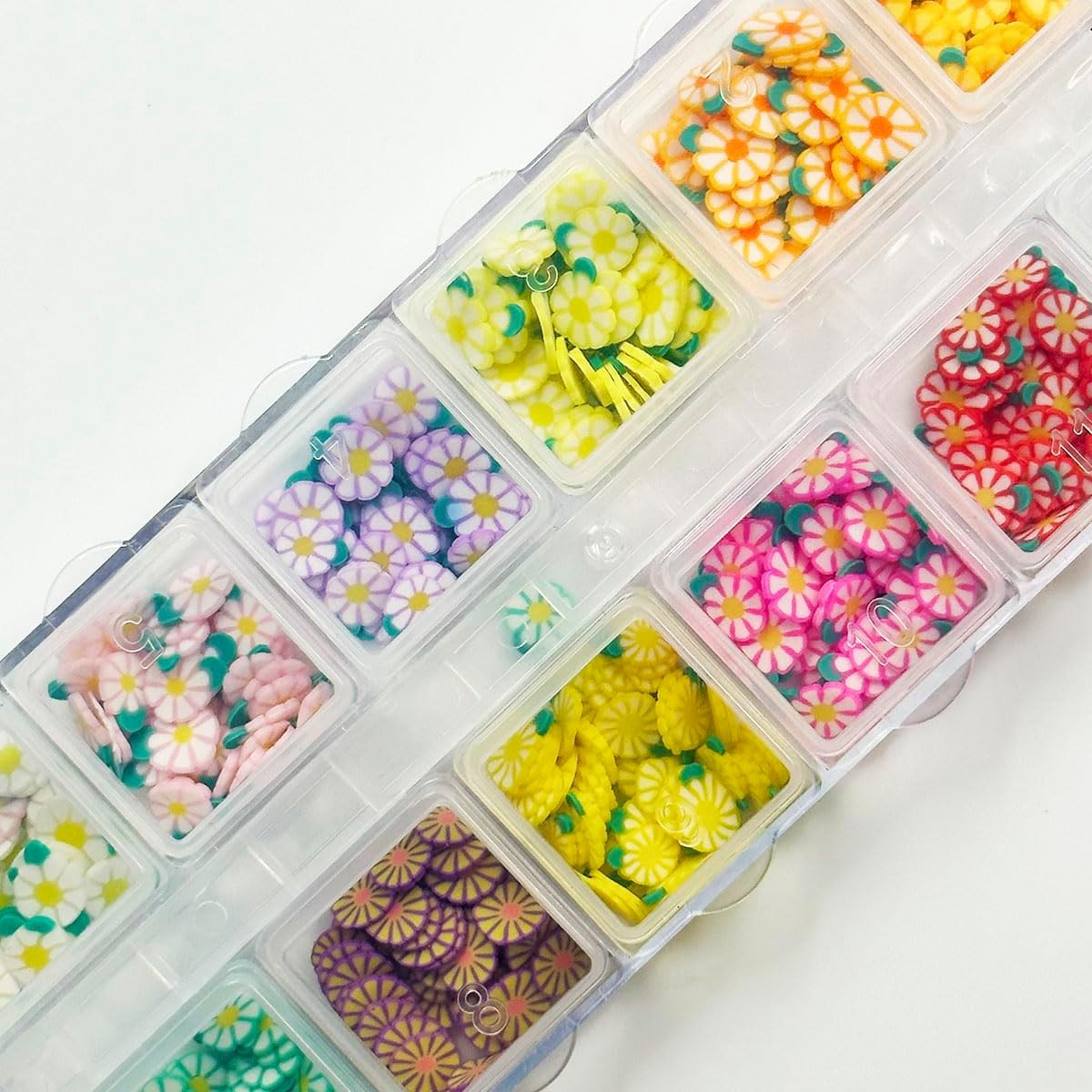 3 Boxes Flower Butterfly Nail Art Slices, 3D Polymer Clay Mini Slices Resin M…